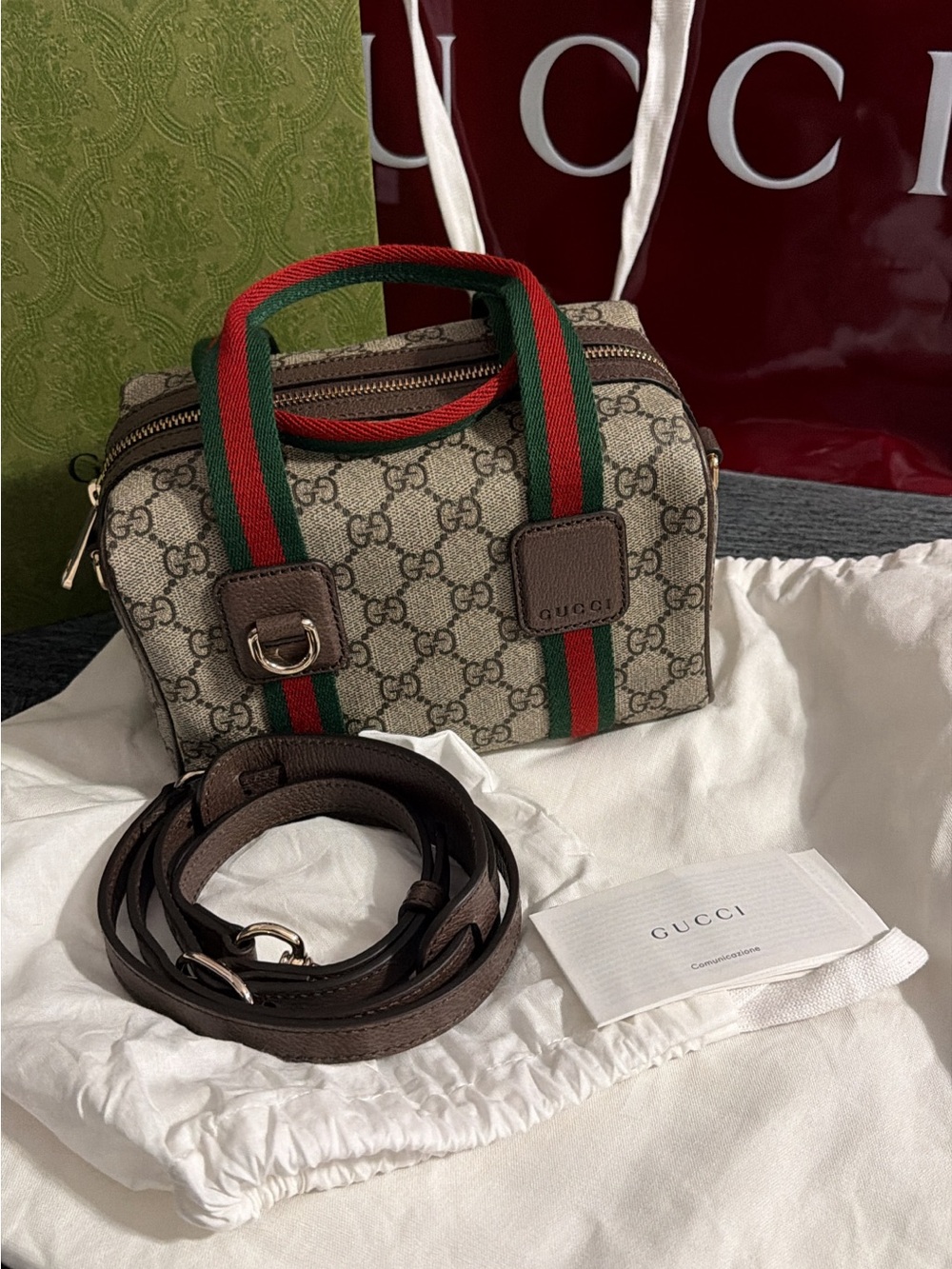 GG Supreme Web Mini GG Top Handle Bag 
NWT
